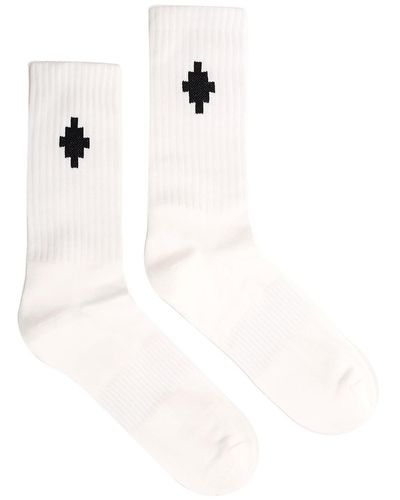 Marcelo Burlon White Socks With Black Cross