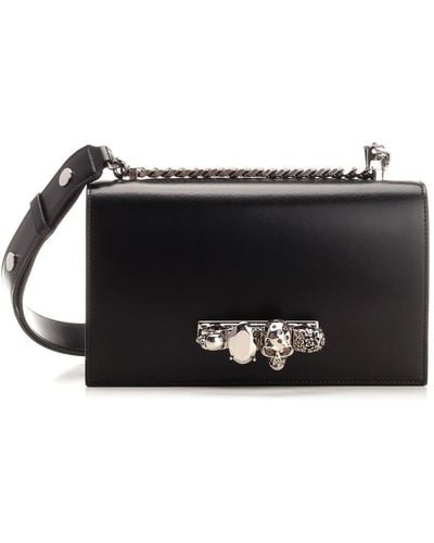 Alexander McQueen Jeweled Satchel Bag - Black