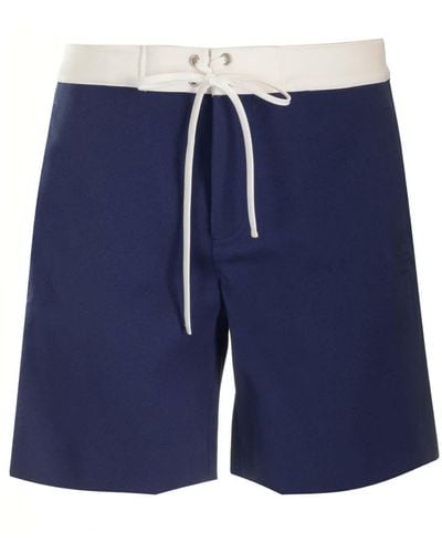 Miu Miu Blue Satin Bermuda Shorts