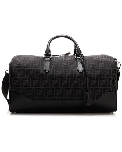 Fendi Travel Bag With All-over "ff" Monogram - Black
