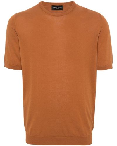 Roberto Collina Cotton Yarn T-shirt - Orange