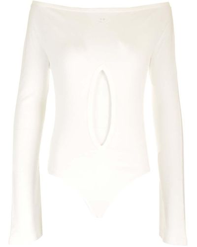 Courreges Jersey Bodysuit With Cut Out - White