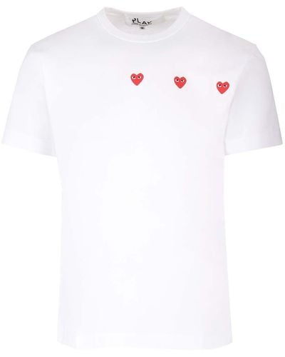 COMME DES GARÇONS PLAY T-shirt With Red Hearts - White