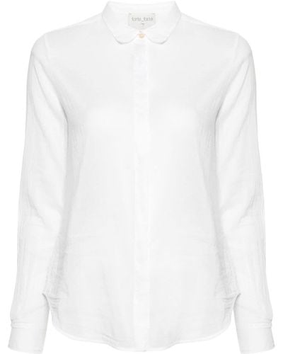 Forte Forte White Shirt In Cotton And Silk Voile