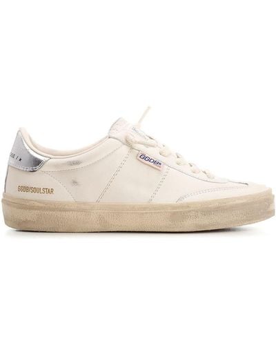 Golden Goose "soul Star" Sneakers In Ivory Leather - White