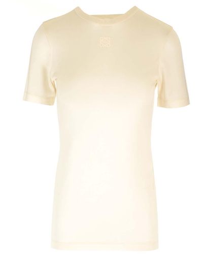 Loewe Silk And Viscose Top With Knot - Natural