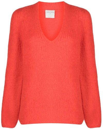 Forte Forte V-neck Knitted Sweater - Red