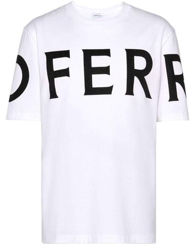 Ferragamo White T-shirt With 360 Logo