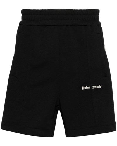 Palm Angels Logo-Embroidered Track Shorts - Black