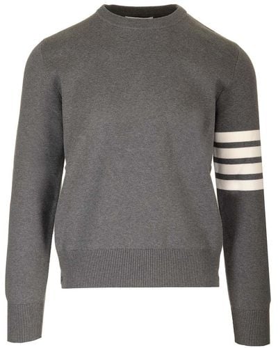 Thom Browne "4-bar"cotton Sweatshirt - Gray