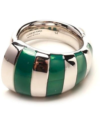 Ferragamo Rounded Band Ring - Green