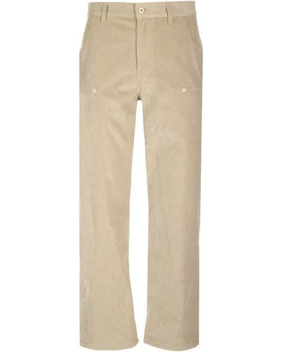Loewe Cream Ribbed "workwear" Pants - Natural