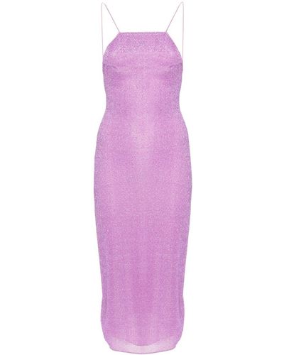 Oséree Lilac "lumière" Midi Dress - Purple
