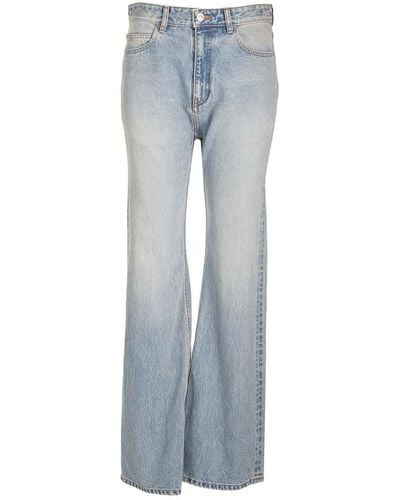 Balenciaga Vintage Effect Washed Jeans - Blue