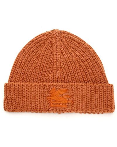 Etro Wool Cap - Orange