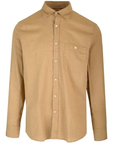 7 For All Mankind Linen And Cotton Shirt - Natural