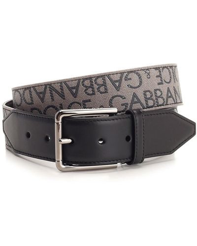 Dolce & Gabbana Jacquard Belt - Gray