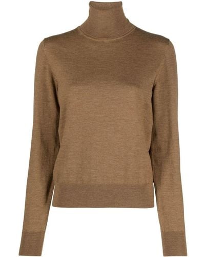 P.A.R.O.S.H. Rollneck Wool-blend Sweater - Brown