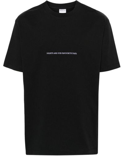 Marcelo Burlon Black T-shirt With Embroidered Phrase