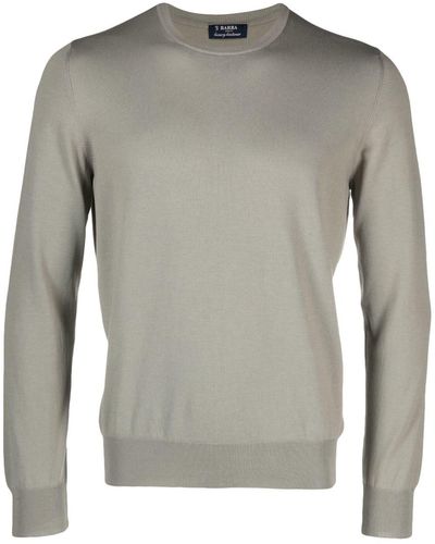 Barba Napoli Gray Cotton Sweater