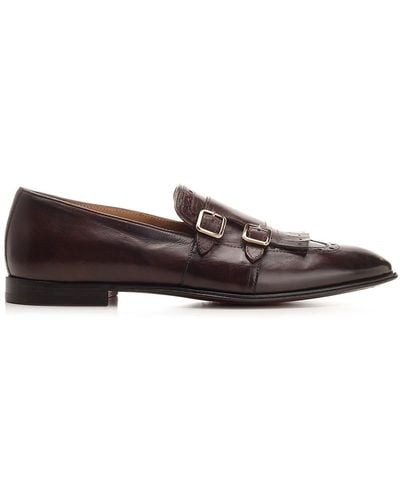 Corvari Double Buckle Loafers - Brown