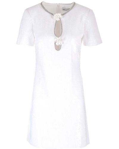 Self-Portrait Mini Dress With Sequins - White
