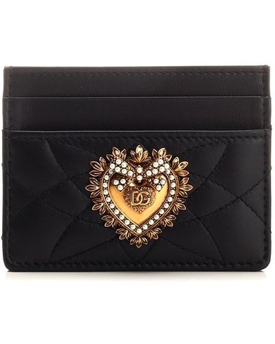 Dolce & Gabbana Quilted Leather Card Case - Black