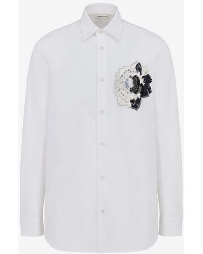Alexander McQueen Lässiges hemd mit dutch flower-motiv - Weiß