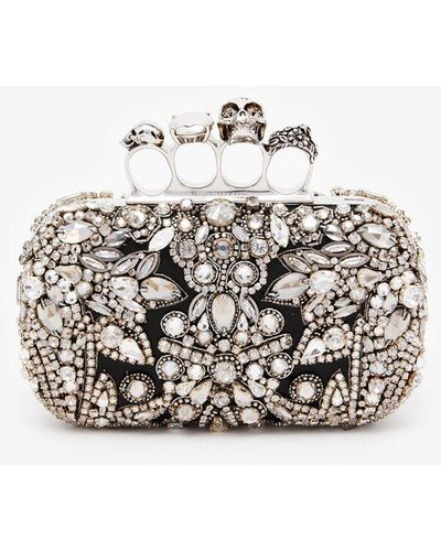 Alexander McQueen Minaudière knuckle à bijou victorien - Blanc