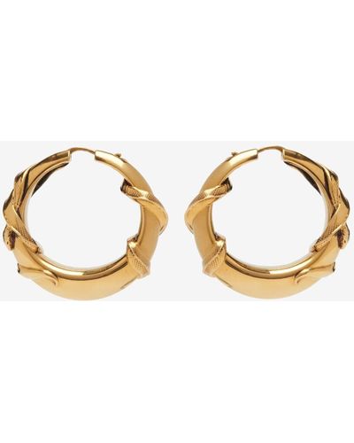 Alexander McQueen Gold Snake Hoop Earrings - Metallic