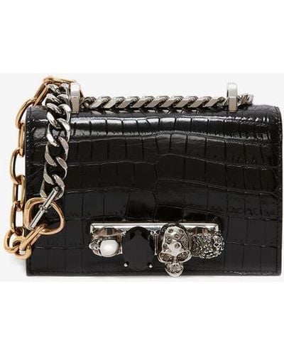 Alexander McQueen Borsa mini jewelled satchel - Nero