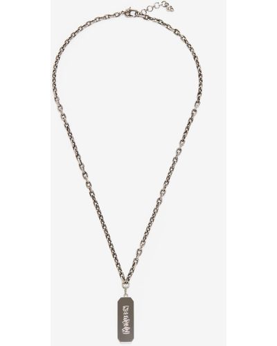 Alexander McQueen Silver Mcqueen Graffiti Tag Necklace - Multicolour