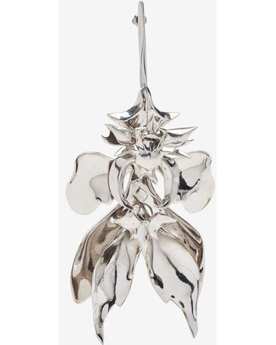 Alexander McQueen Boucles d'oreilles pendantes orchid - Blanc