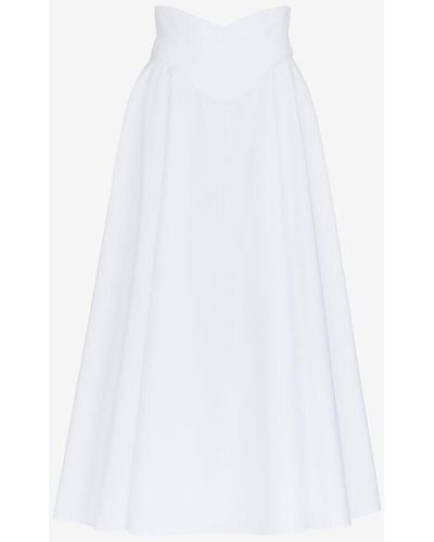 Alexander McQueen Jupe midi corset - Blanc