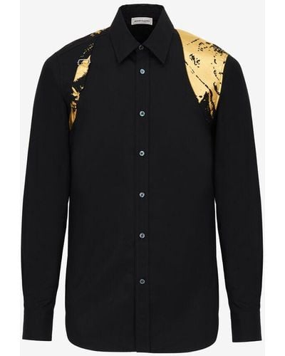 Alexander McQueen Hemd mit fold gurt - Schwarz