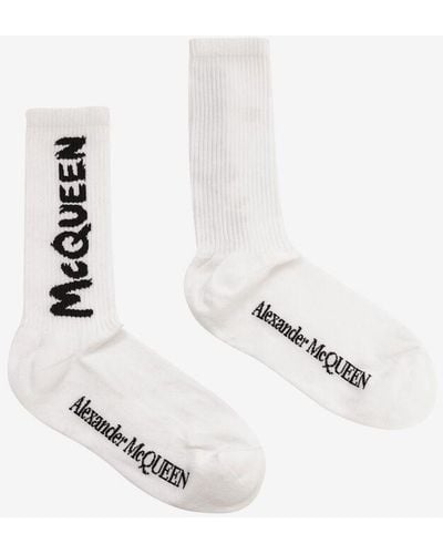 Alexander McQueen Socken mit mcqueen-graffiti-motiv - Weiß