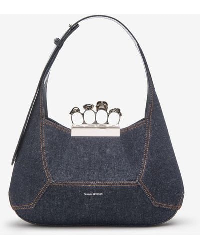 Alexander McQueen Blue The Jeweled Hobo Bag