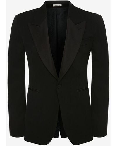 Alexander McQueen Large Lapels Tailored Jacket - Black