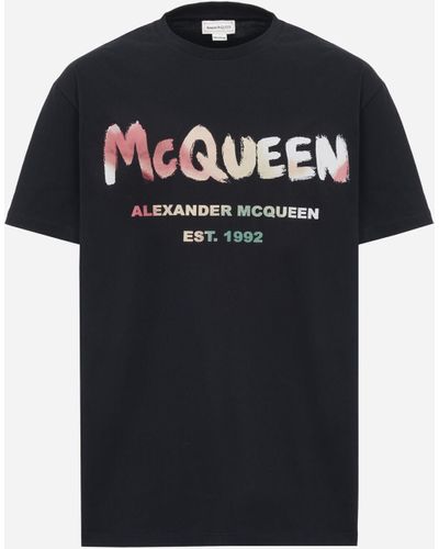 Alexander McQueen Solarised Mcqueen Graffiti T-shirt - Black