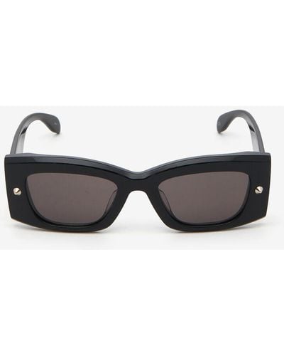 Alexander McQueen Rechteckige sonnenbrille mit spike-studs - Mehrfarbig