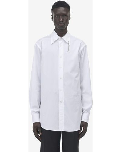 Alexander McQueen Hemd mit t-förmiger kette - Weiß
