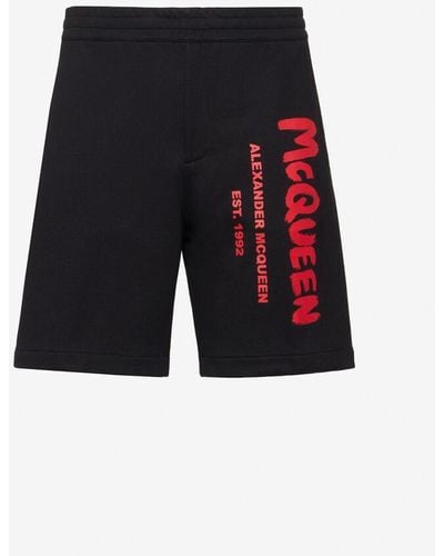 Alexander McQueen Mcqueen Graffiti Shorts - Black