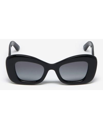 Alexander McQueen Black Bold Cat-eye Sunglasses