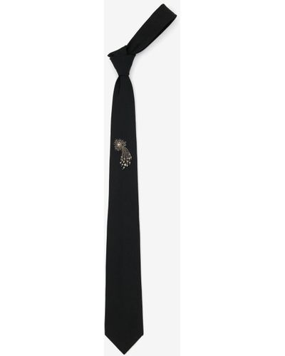 Alexander McQueen Cravatta con ricamo astral jewel - Blu