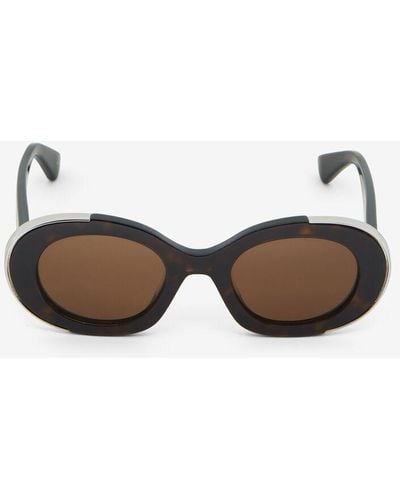 Alexander McQueen Brown The Grip Oval Sunglasses - Multicolour