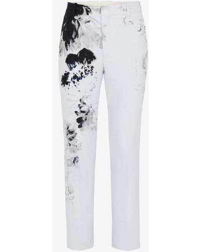 Alexander McQueen Pantalon cigarette ajusté - Blanc