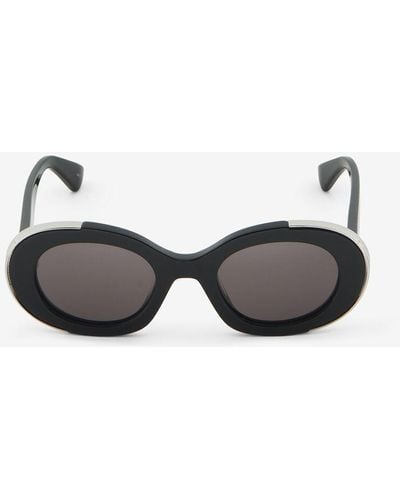 Alexander McQueen Black The Grip Oval Sunglasses