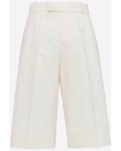 Alexander McQueen White Pleated baggy Shorts