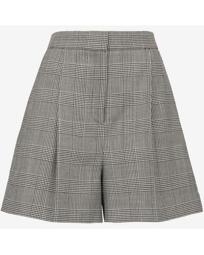 Alexander McQueen Black Prince Of Wales Tailored Shorts - Gray