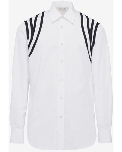 Alexander McQueen Hemd mit gurtband-details - Weiß